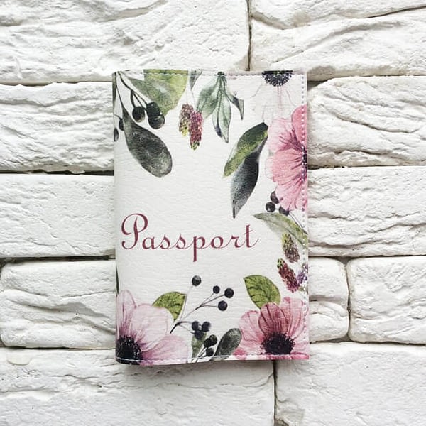 Фото анфас паспортная обложка Цветочная Франция. Коллекция обложек для загранпаспорта Цветы