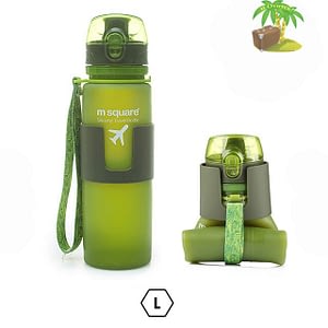 Главное фото зеленая бутылка для воды из мягкого силикона размер L 500мл. Товары для отдыха. Интернет-магазин В Отпуск