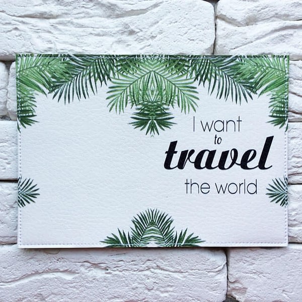 Фото разворот паспортной обложки Пальмовые листья. Коллекция обложек для загранпаспорта Цветы